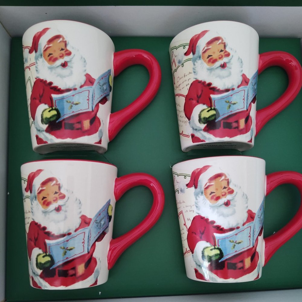 Williams Sonoma Dear Santa Holiday Mug Set of 4
